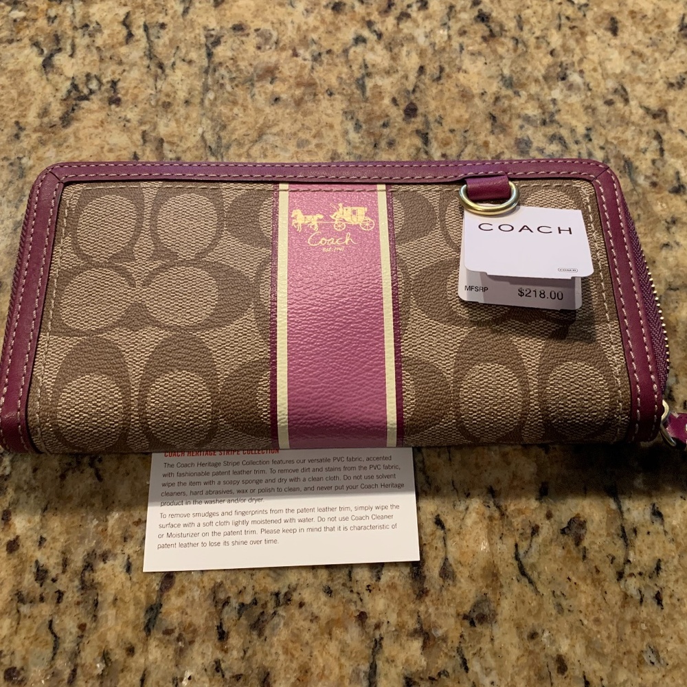Coach Heritage Stripe Wallet (NWT)